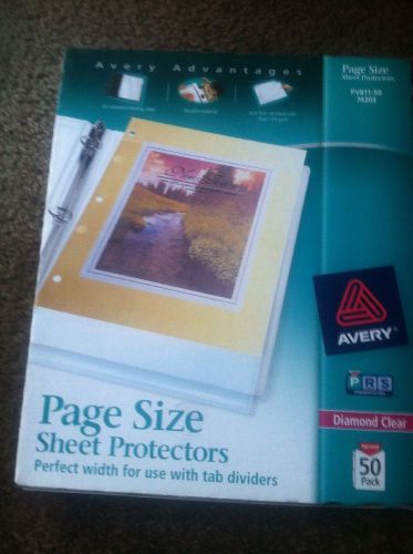 NEW Avery Diamond Clear Page Size Sheet Protectors  Acid Free  Box of 50 (74203)