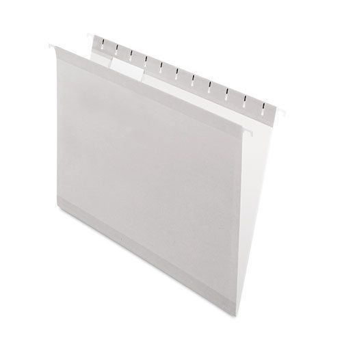 Reinforced Hanging Folders, 1/5 Tab, Letter, Gray, 25/Box