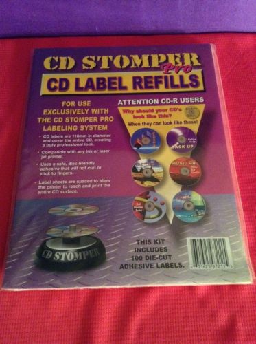 CD Labels Pro Label Refills 100 Die-Cut Adhesive Labels by CD Stomper NEW