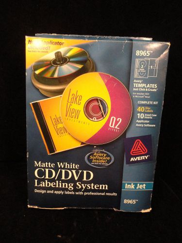 Avery 8965 Opened Incomplete CD / DVD Label System Shelf-worn 14 Labels 10 Inser