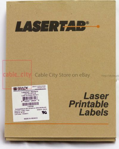 Brady LAT-44-707-2.5 B-707 (3.6&#034; W x 0.375&#034; H) Laser Printable Label (2500-Pack)