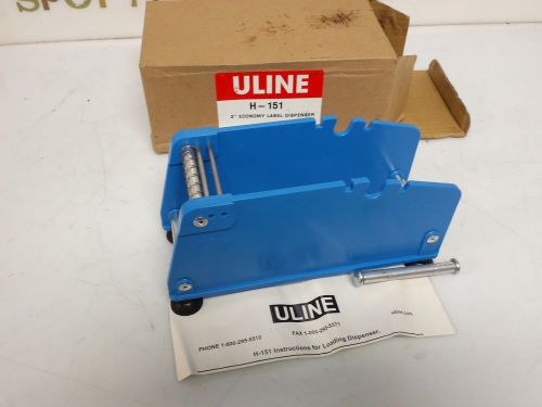 New in Box Uline H-151 2&#034; Economy Label Dispenser Blue