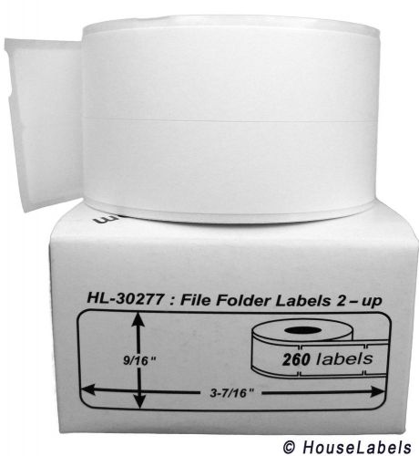 1 roll of 260 file folder labels (2-up) for dymo® labelwriters® 30277 for sale