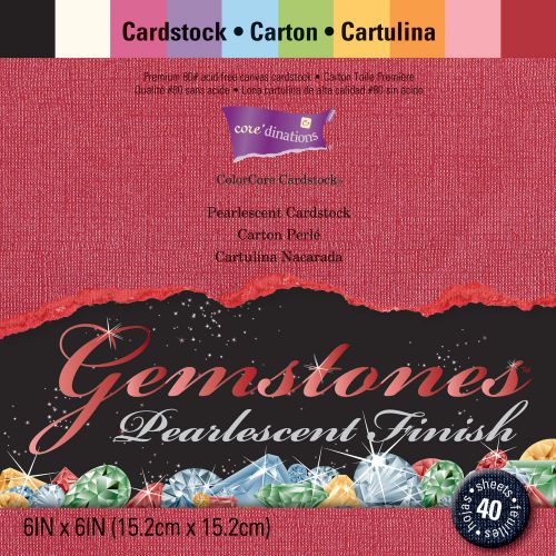 Darice Core-dinations Gemstones Cardstock Pack 6-in x 6-in 40/Pkg GX1750