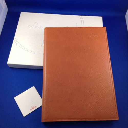 omega luxury brown leather notepad with de ville pencil baselworld 2014