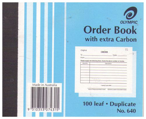3x Olympic Order Book - With Extra Carbon 100 Leaf Duplicate No. 640