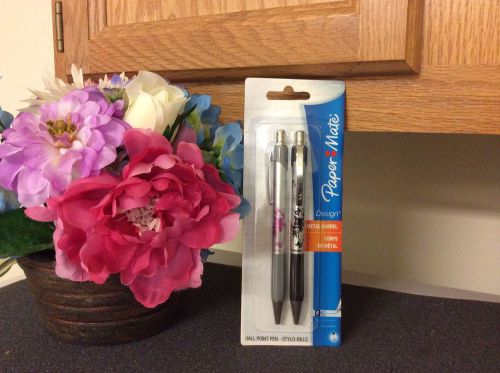 Paper Mate Design Floral Retractable Ballpoint Pens, Fine Point, Blue Ink 2/Pack