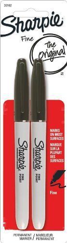 Sharpie Fine Point Permanent Markers 2 Black Markers 30162