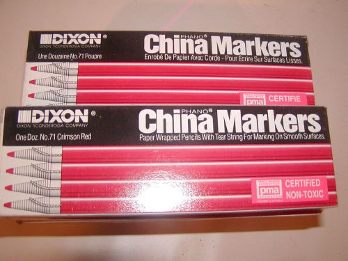 12 DIXON RED CHINA MARKERS