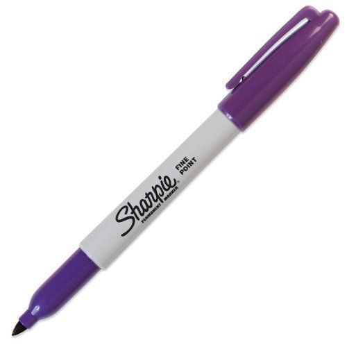 NEW Sharpie 30008 Fine Point Permanent Marker, Purple, 12-Pack