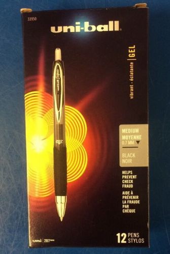 Uni-ball Signo 207 Gel Pen - 12 Pack - Black Medium 0.7 mm Pen (33950)