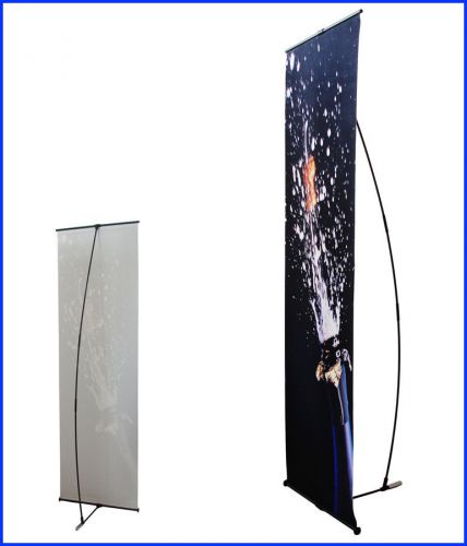 L Banner Stand W24&#034;xH64&#034; with Free 13Oz Vinyl Banner Printing L100