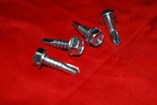 #8 x 5/8&#034; (1/4&#034;drive) hex washer head self drilling screws zinc plated 10,000/cs for sale