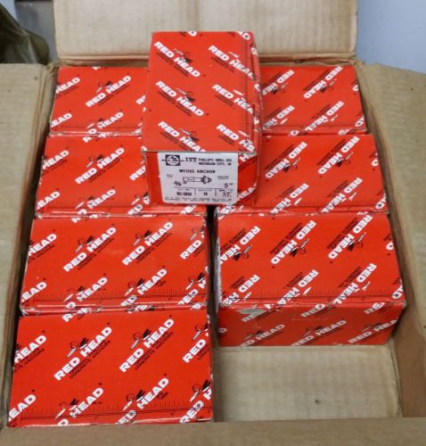 Lot of 8 Boxes of 10 Red Head 5/8&#034; x 5&#034; Wedge Anchors WS-5850 w/nuts and washers