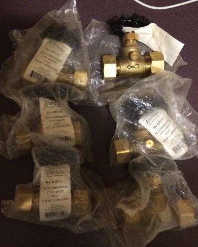 6 - aqua plumb 7/8&#034; od compression stop &amp; waste valve, fits 3/4&#034; for sale