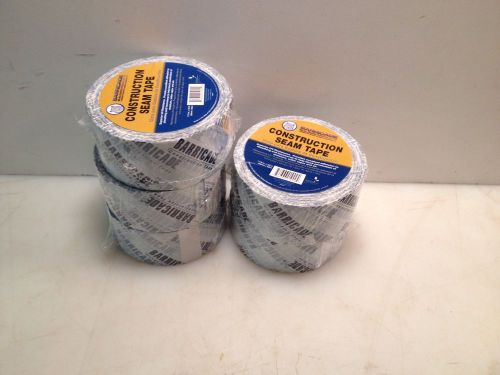 5 rolls barricade seal and seam construction tape 1 7/8&#034; x 165&#039; 48mm x 50m for sale
