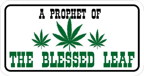 THE BLESSED LEAF   Funny hard hat decals marjuana pot mary jane