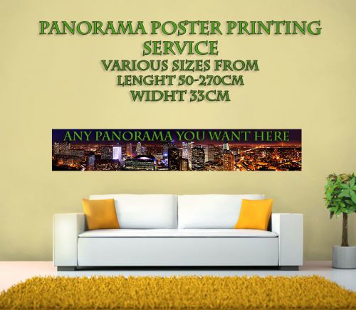 Panorama /Panoramic Poster Photo Printing Service, Any size from 50-270 cm x33cm
