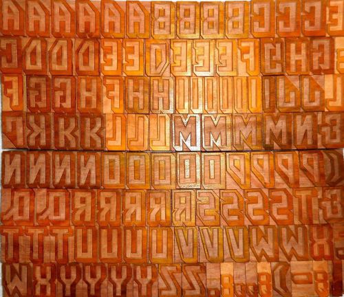 117 piece unique vintage letterpres wood wooden type printing blocks unused m761 for sale