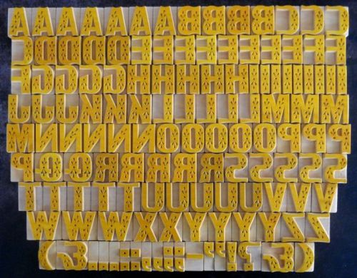 Sale - 131 letterpress wood type,alphabets-a to z, punctuations,complete set for sale