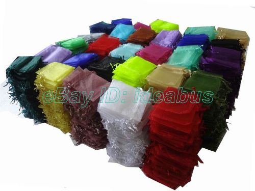 1000 pieces MIXED Organza Bags Jewelry Gift Pouches 12 X 9cm = 4.7&#034;x3.25&#034; AH009