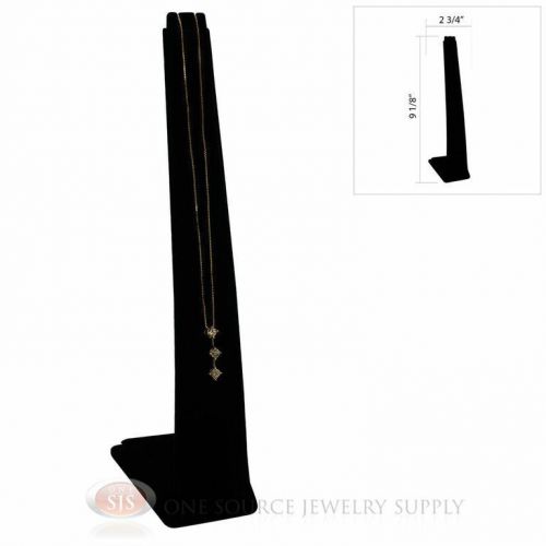 9 1/8&#034; Black Velvet Pendant Necklace Stand Display Easel Presentation