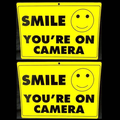 LOT OF SMILE YOURE ON STORE HOME SECURITY VIDEO CAMERA IN USE WARNING YARD SIGNS