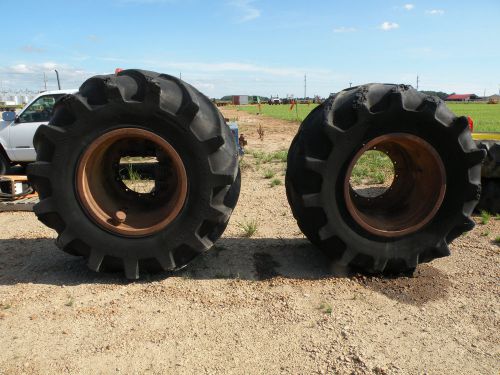 (2) united extra woodland flotation type skidder tires and wheels 20 ply for sale