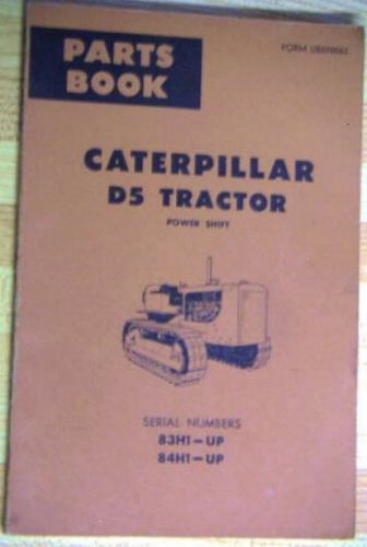 Caterpillar Partsbook for Model D5 Crawler with power shift