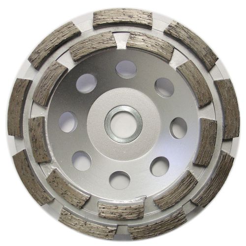 5” Premium Double Row Concrete Diamond Grinding Cup Wheel for Angle Grinder