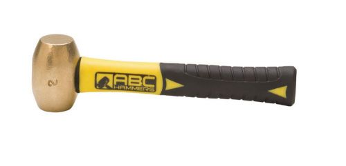 ABC Hammers Brass Drilling Hammer, 2-Pound, 8-Inch Fiberglass Handle, #ABC2BFS
