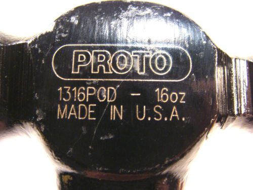 Nos proto usa mechanics  professional 16oz ball pein fiberglass hammer #j1316pgd for sale