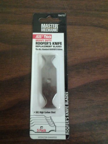 Master Mechanic #704757 5-Pack Roofer&#039;s Knife Replacement Blades- LOT OF 5