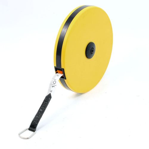 Yellow Plastic Case 30 Meters Metric Retractable Fiberglass Measuring Tape