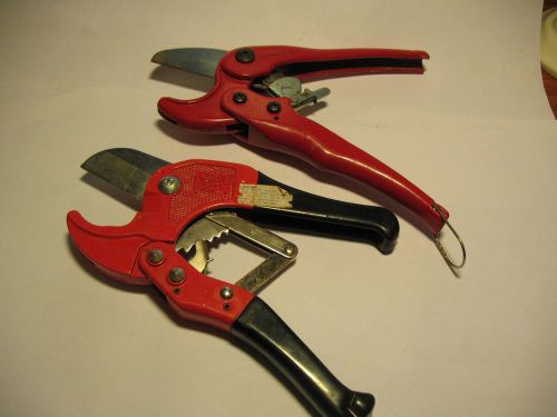 Lot of 2 - racheting plastic pipe cutter - cuts up to 1&#034; tubing for sale