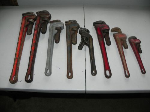 Lot of 8 Ridgid &amp; China Pipe Wrenches