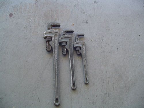 Ridgid Aluminum Pipe Wrench 824, 818, &amp; 814 3 Wrenches 24&#034; ,18&#034; , 14&#034;
