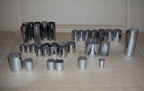 12 point sockets 3/8&#034; &amp; 1/2&#034; drive craftsman sk proto 36 sockets for sale
