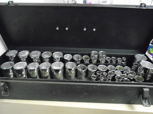 ARMSTRONG 46PC STANDARD 6PT SOCKET WRENCH SET VARIETY SIZES USED SOLD AS IS