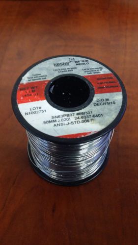 Kester 24-6337-6401 wire solder .020 ra rosin sn63 pb37 66  331 1 lb. for sale