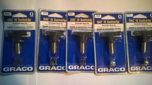 6 piece set Graco RAC IV Switch Tips 413, 619, 211, 515, 417 &amp; more