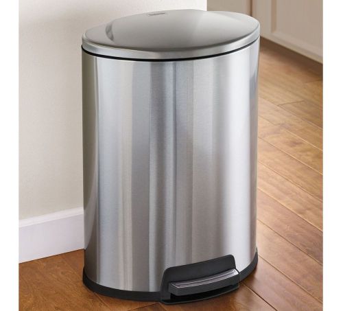 13Gallons Tramontina Stainless Steel D-Shape Step Waste Trash Can w/ Freshner