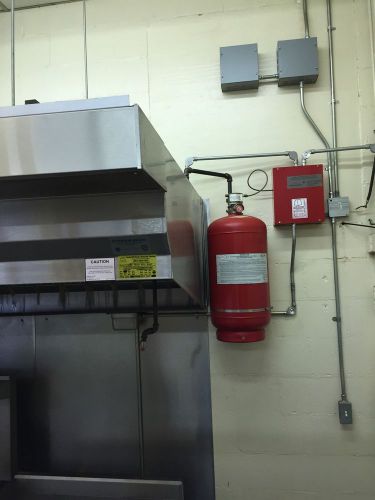 12&#039; stainless restaurant exhaust hood system w/ fire suppression system and tank for sale