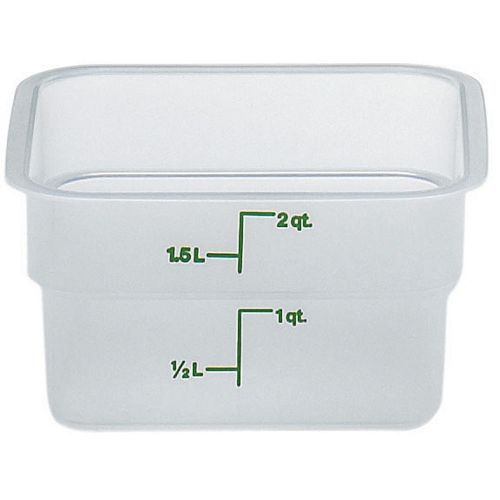 Cambro 2 qt. translucent camsquare food storage containers, 6pk translucent for sale