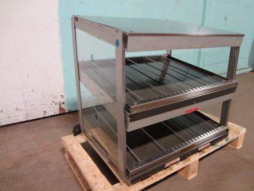 &#034;hatco glo-ray&#034; commercial c-top 2 tier heated lighted hot food merchandiser for sale