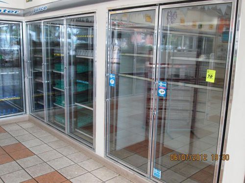 Crown tonka walk in cooler / freezer l shape w/15 glass doors complete w 6mo war for sale
