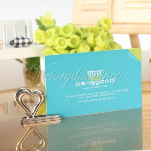 Love Heart Shape Wedding Party Table Name Number Menu Card Clip Stand Holder
