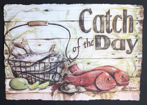PAPER PLACEMATS 25 PACK CATCH OF THE DAY DESIGN FREE SHIPPING