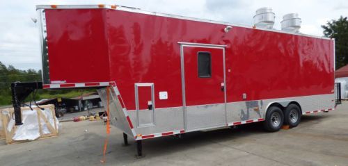 Concession trailer 8.5 x 30 red gooseneck event catering food custom for sale
