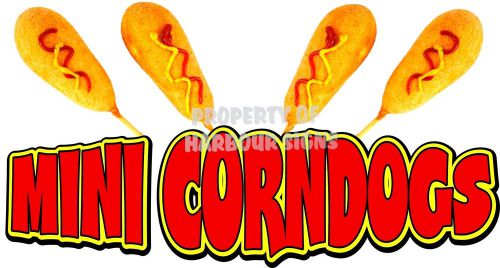 Mini Corn Dogs Decal 14&#034; Concession Food Truck Trailer Cart Vinyl Sticker Sign